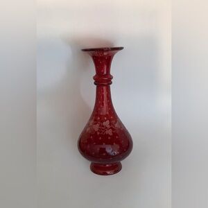 Vintage 7” Bohemian Glass Bud Vase